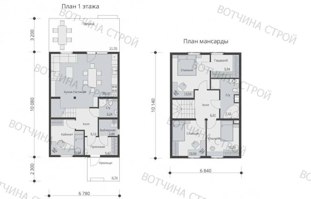  Проект каркасного дома Блок «Вотчина Строй» 