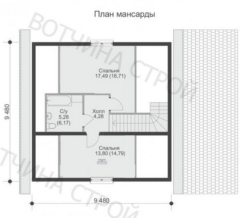  Проект каркасного дома «Классик с мансардой» 